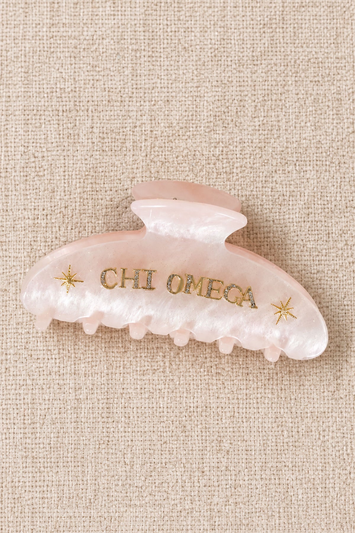 Pink Sorority Rhinestone Claw Clip - Chi Omega