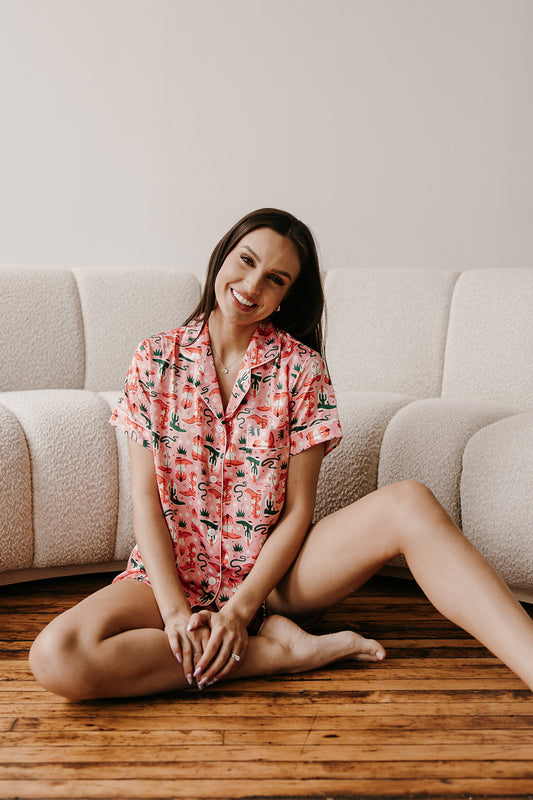 Block Font Cowboy pajamas - Alpha Omicron Pi