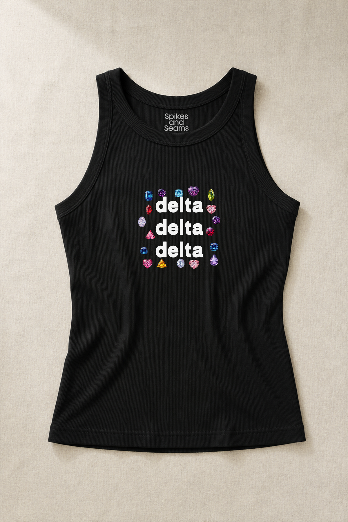 Gems Charcoal Sorority Tank - Delta Delta Delta