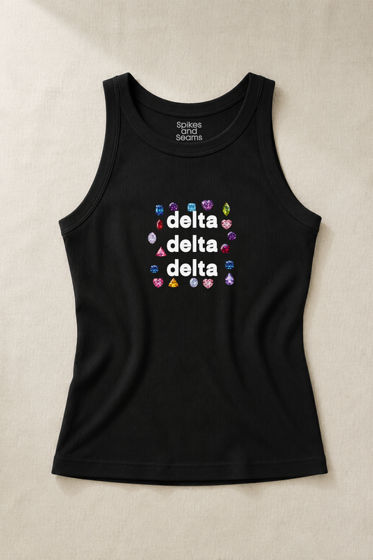 Gems Charcoal Sorority Tank - Delta Delta Delta