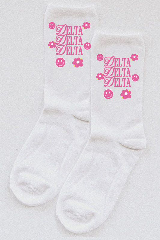 Pink Accent socks - Delta Delta Delta
