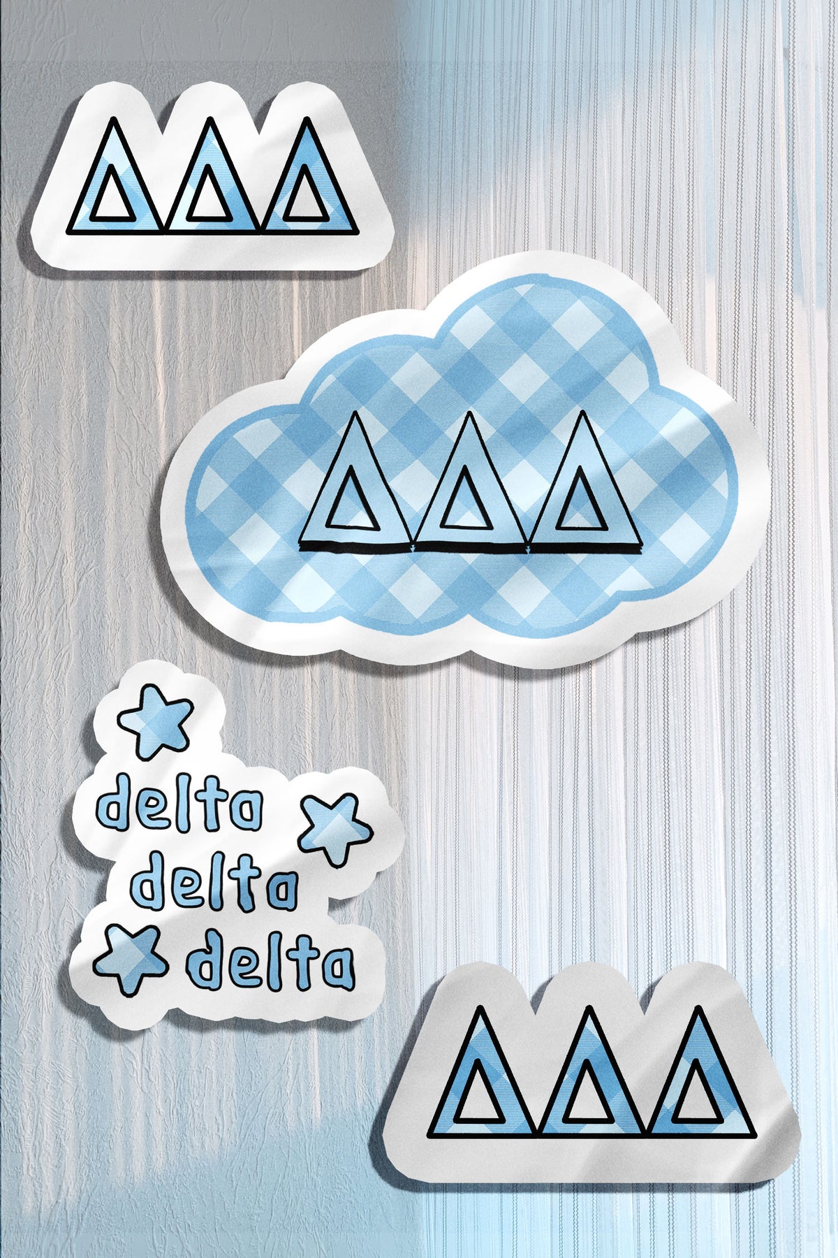 Blue Theme Waterproof Sorority Stickers - Delta Delta Delta