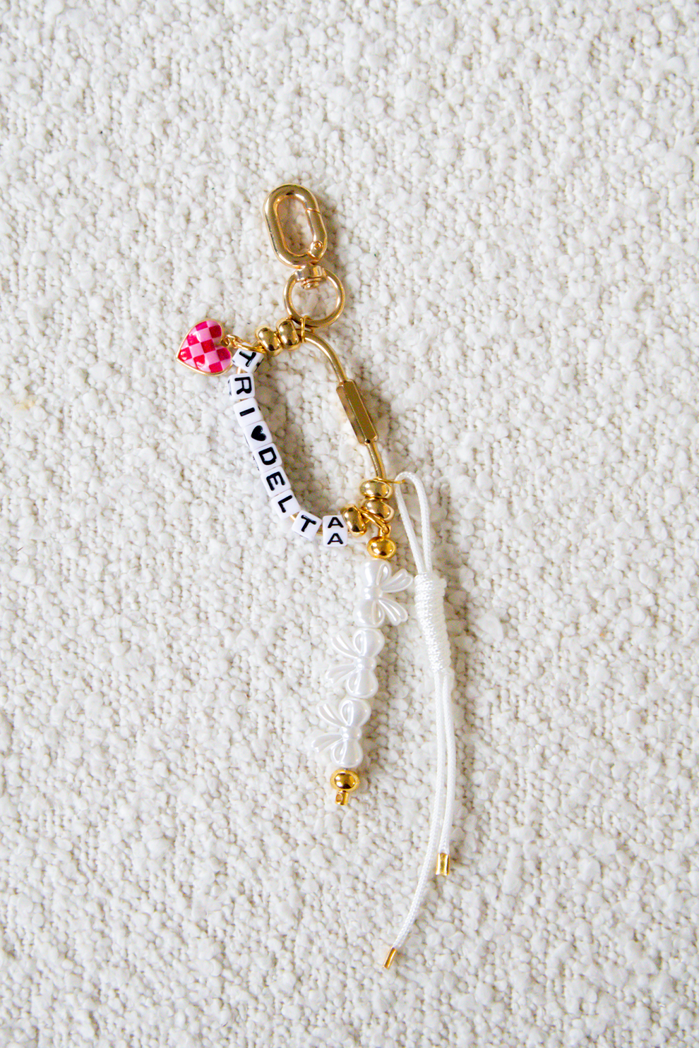 Gold Sorority Keychain Bag Charm - Tri Delta