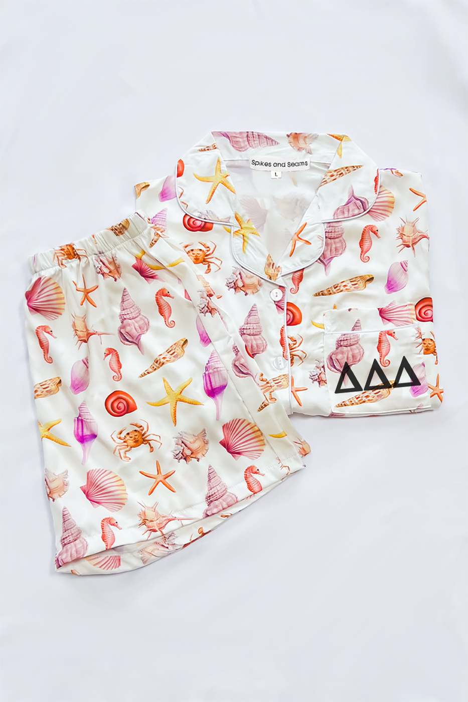 Sea Life Greek Letter Pajamas - Delta Delta Delta