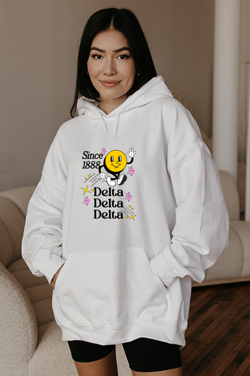 Walking Smiley hoodie - Delta Delta Delta