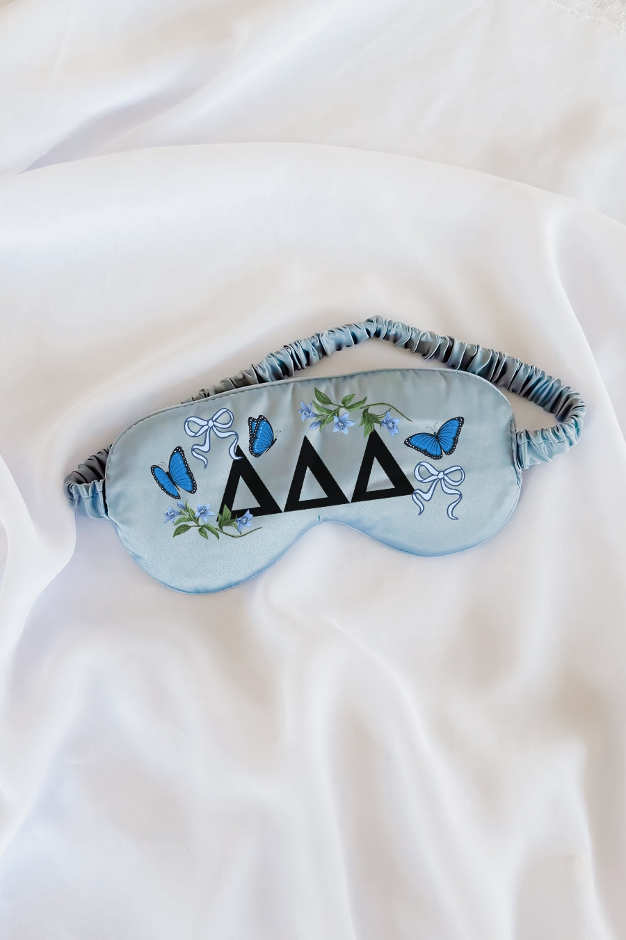 Light Blue Butterflies Sleep Mask - Delta Delta Delta
