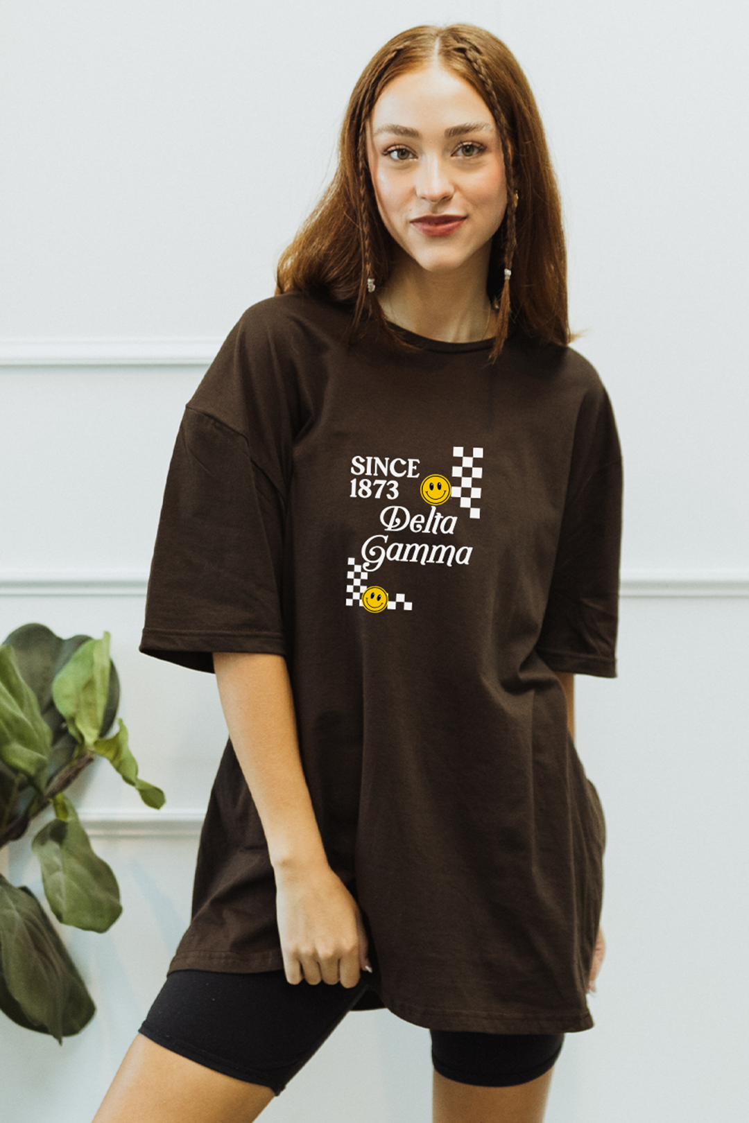 Dark Chocolate Checkered tee - Delta Gamma