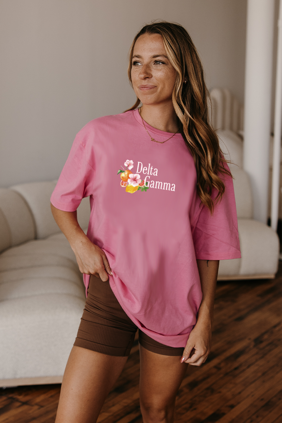 Pink Tangerine tee - Delta Zeta