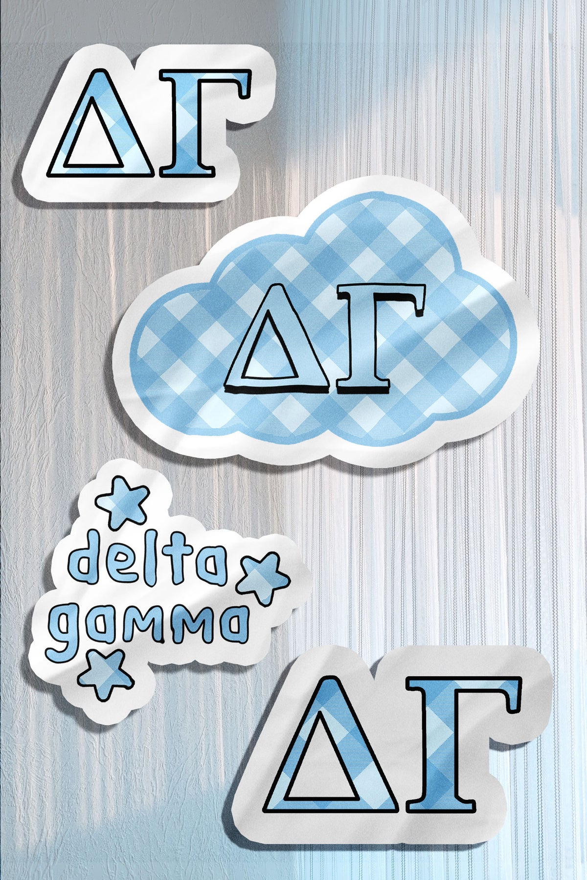 Blue Theme Waterproof Sorority Stickers