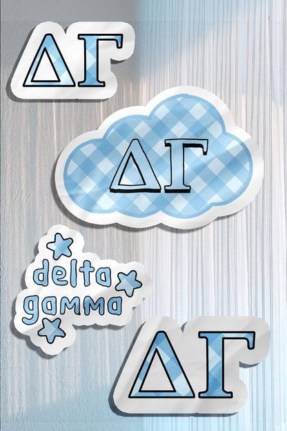 Blue Theme Waterproof Sorority Stickers