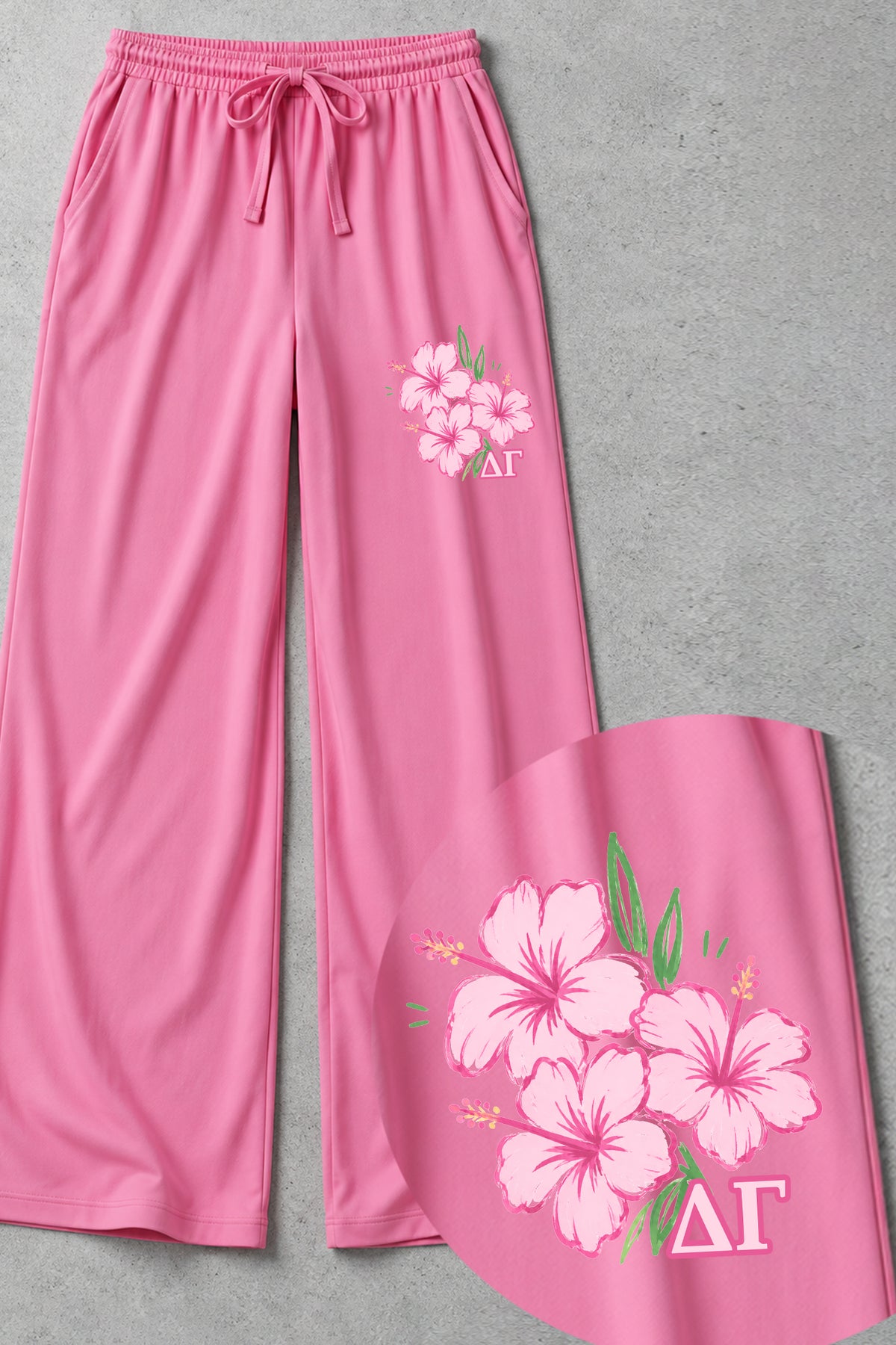 Pink Greek Letter Yoga Pants