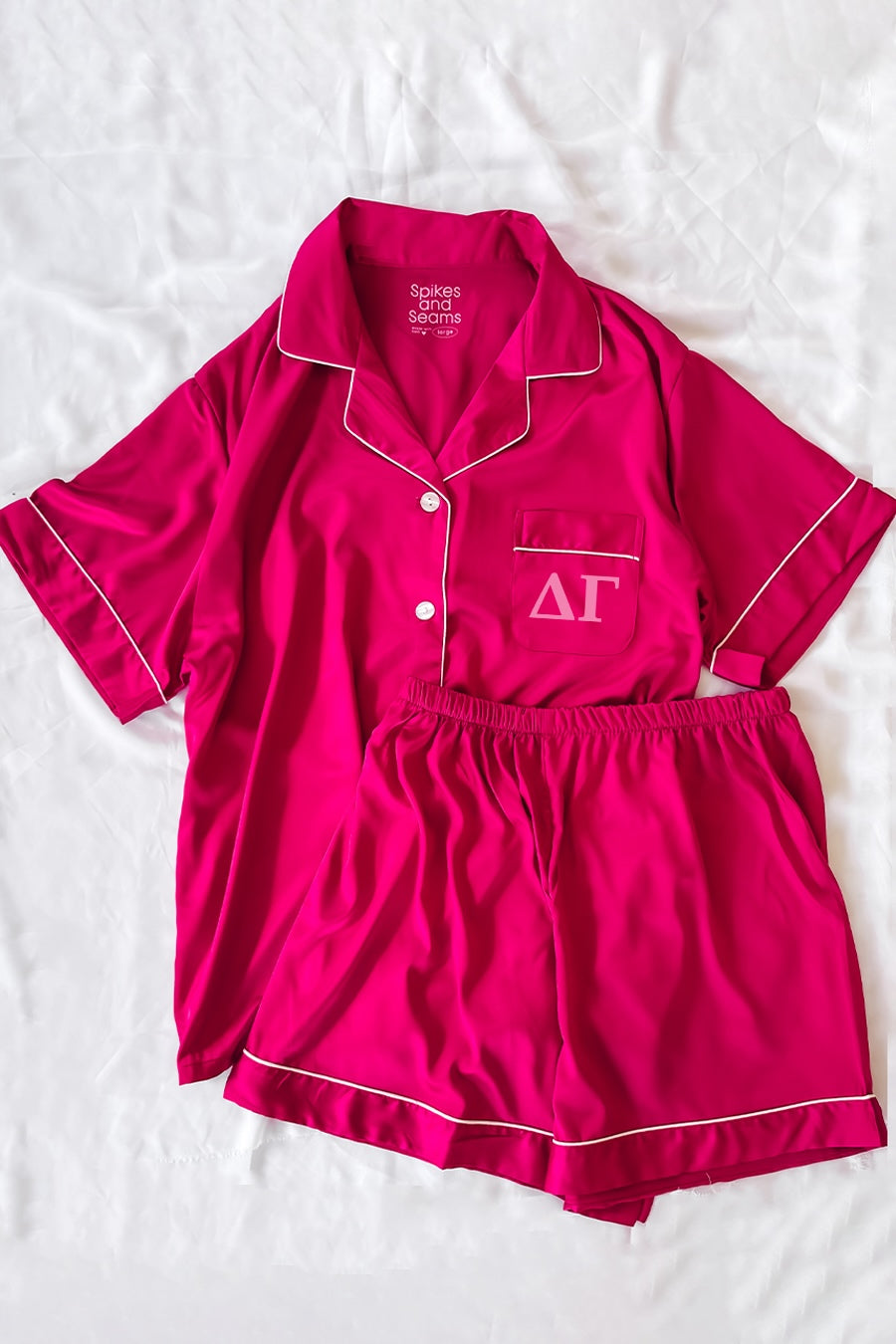 Pink Berry Pajamas with Pink Greek Letters - Delta Gamma