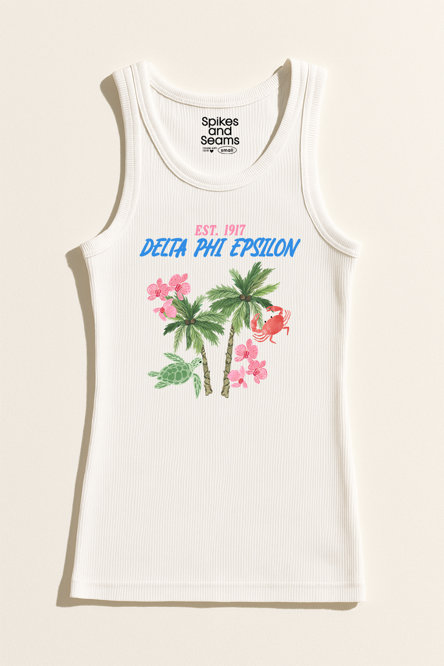 Paradise Palms Ribbed Tank - Delta Phi Epsilon