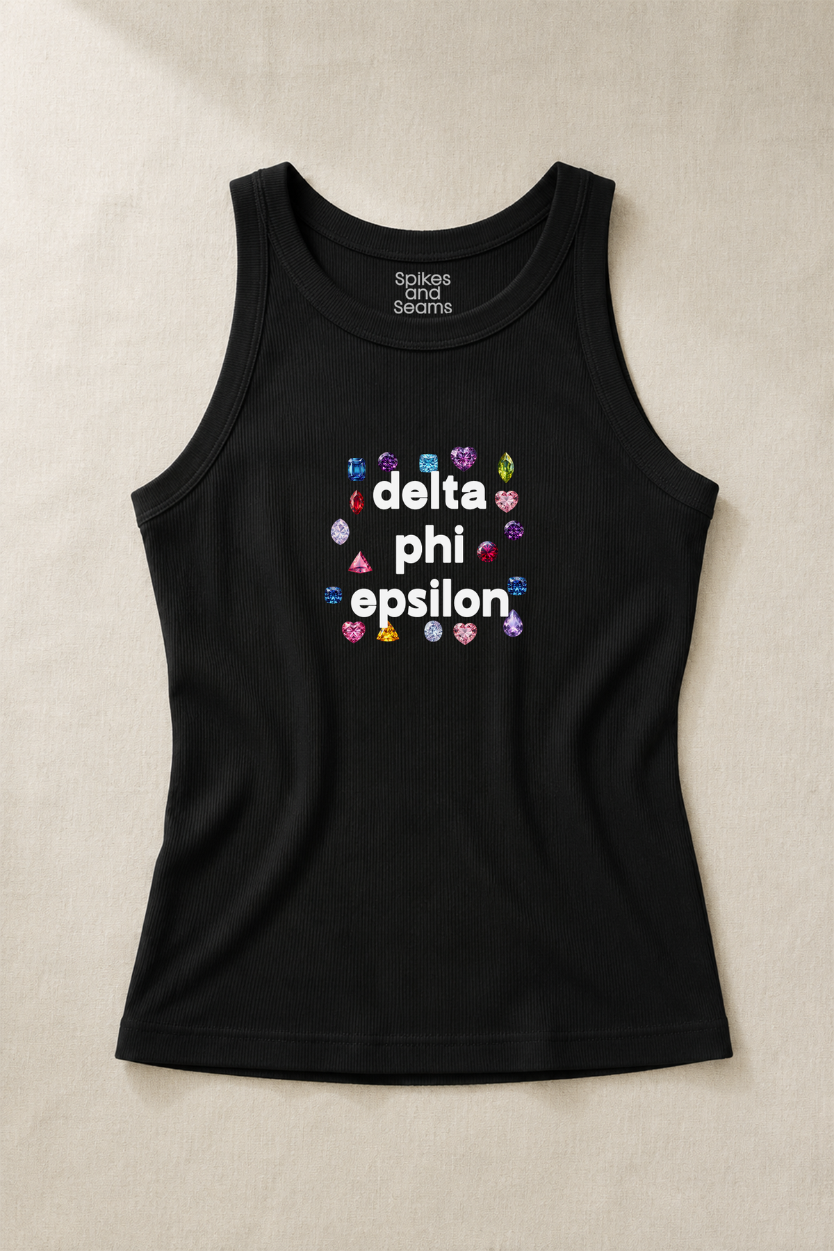 Gems Charcoal Sorority Tank - Delta Phi Epsilon