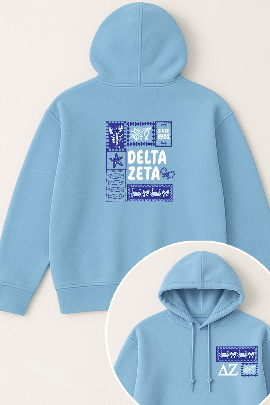Blue Coquette Hoodie - Delta Zeta