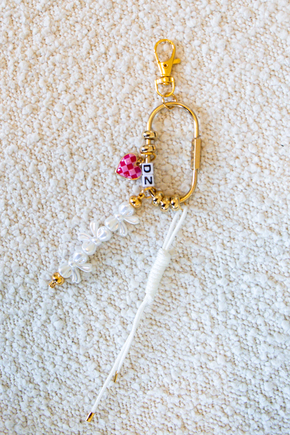 Gold Sorority Keychain Bag Charm - Delta Zeta
