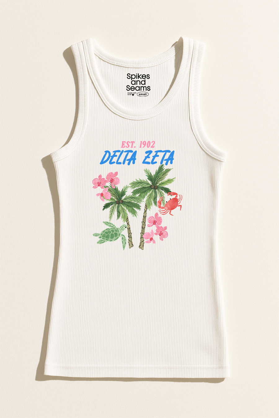 Paradise Palms Ribbed Tank - Delta Zeta