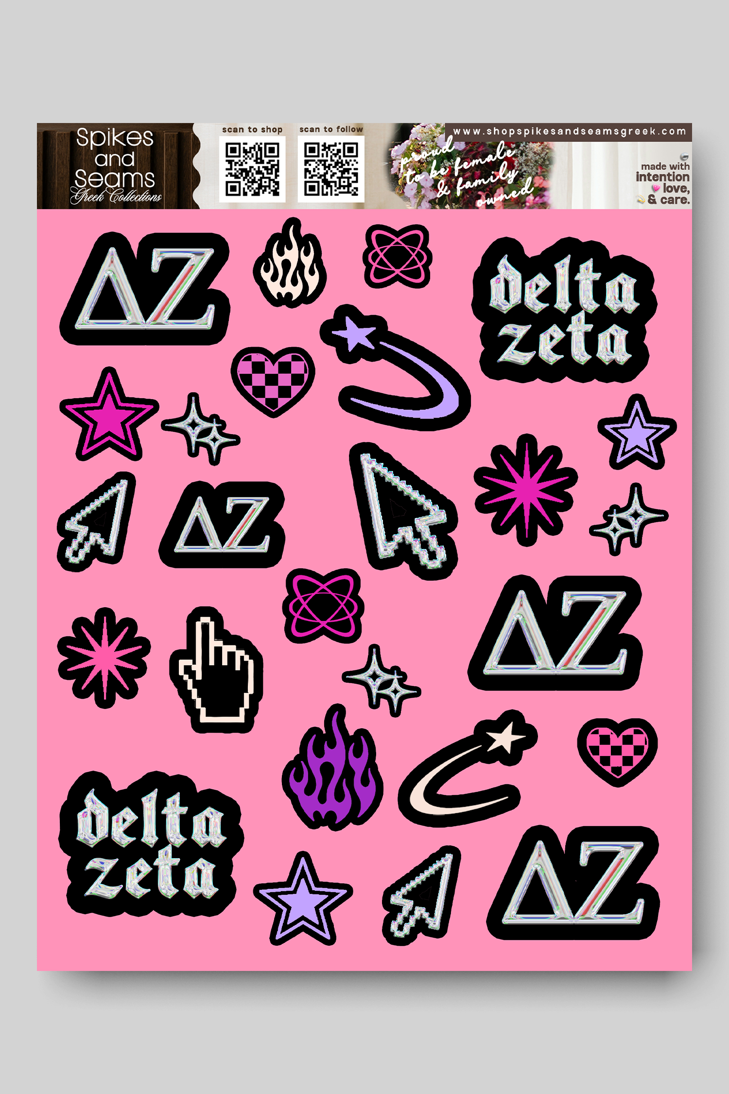 Sorority Sticker Sheet #24 - Delta Zeta