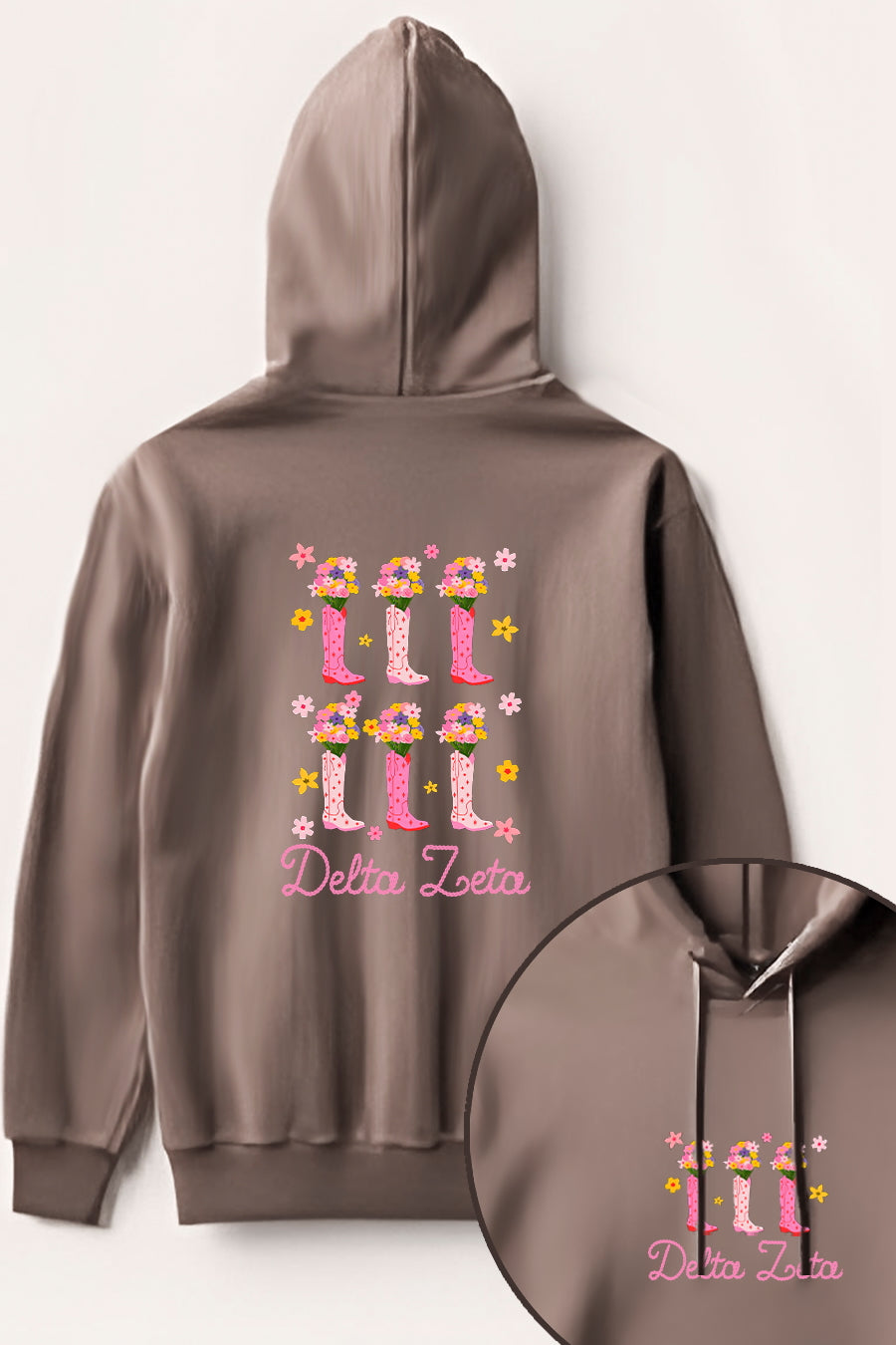 Brown Cowgirl Boots Hoodie - Delta Zeta
