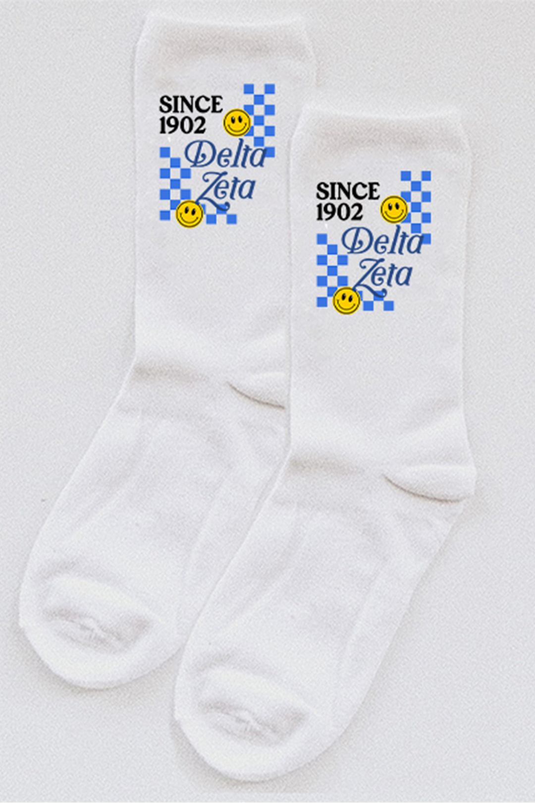 Blue Checkered socks - Delta Zeta