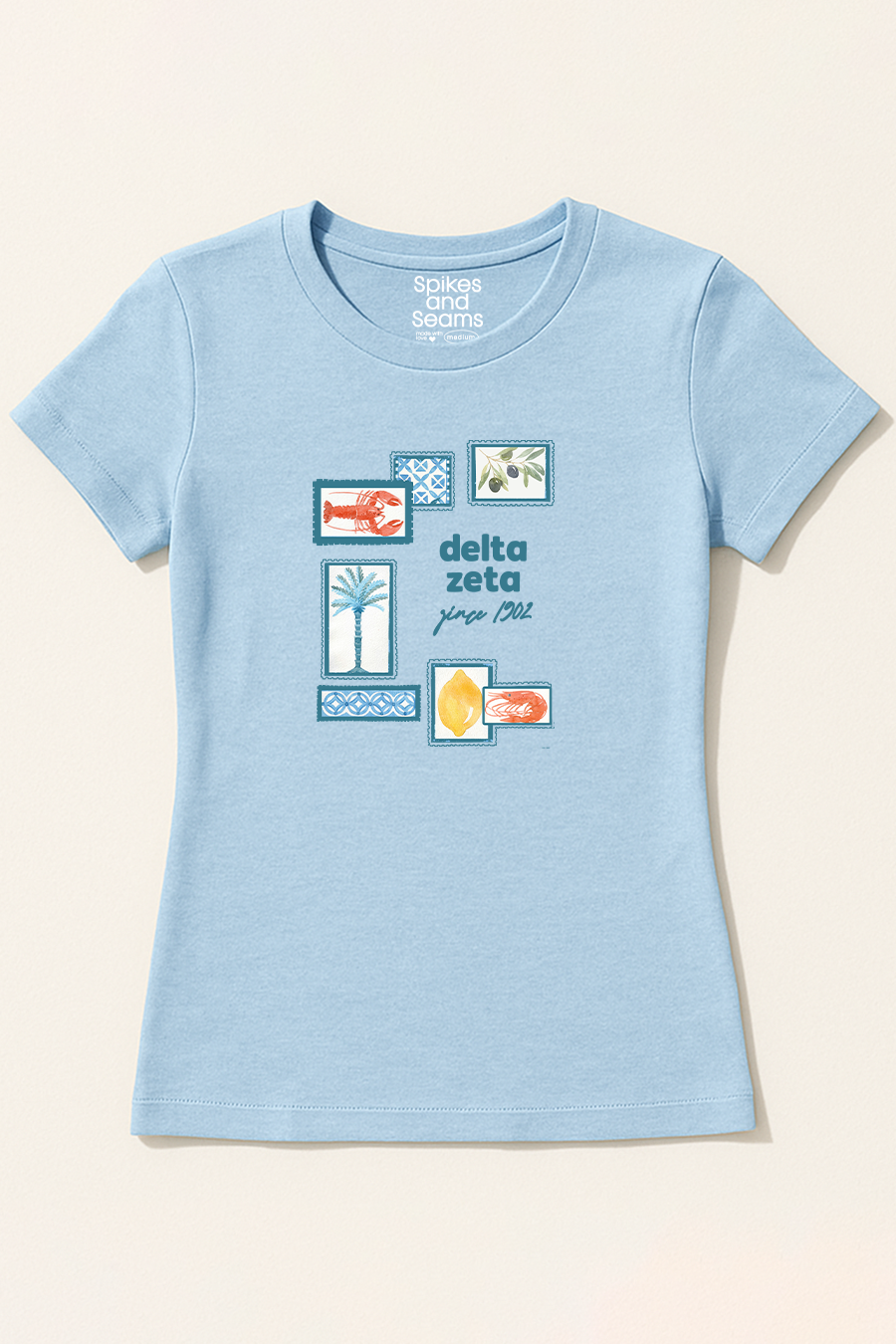 Light Blue Mediterranean Tee - Delta Zeta