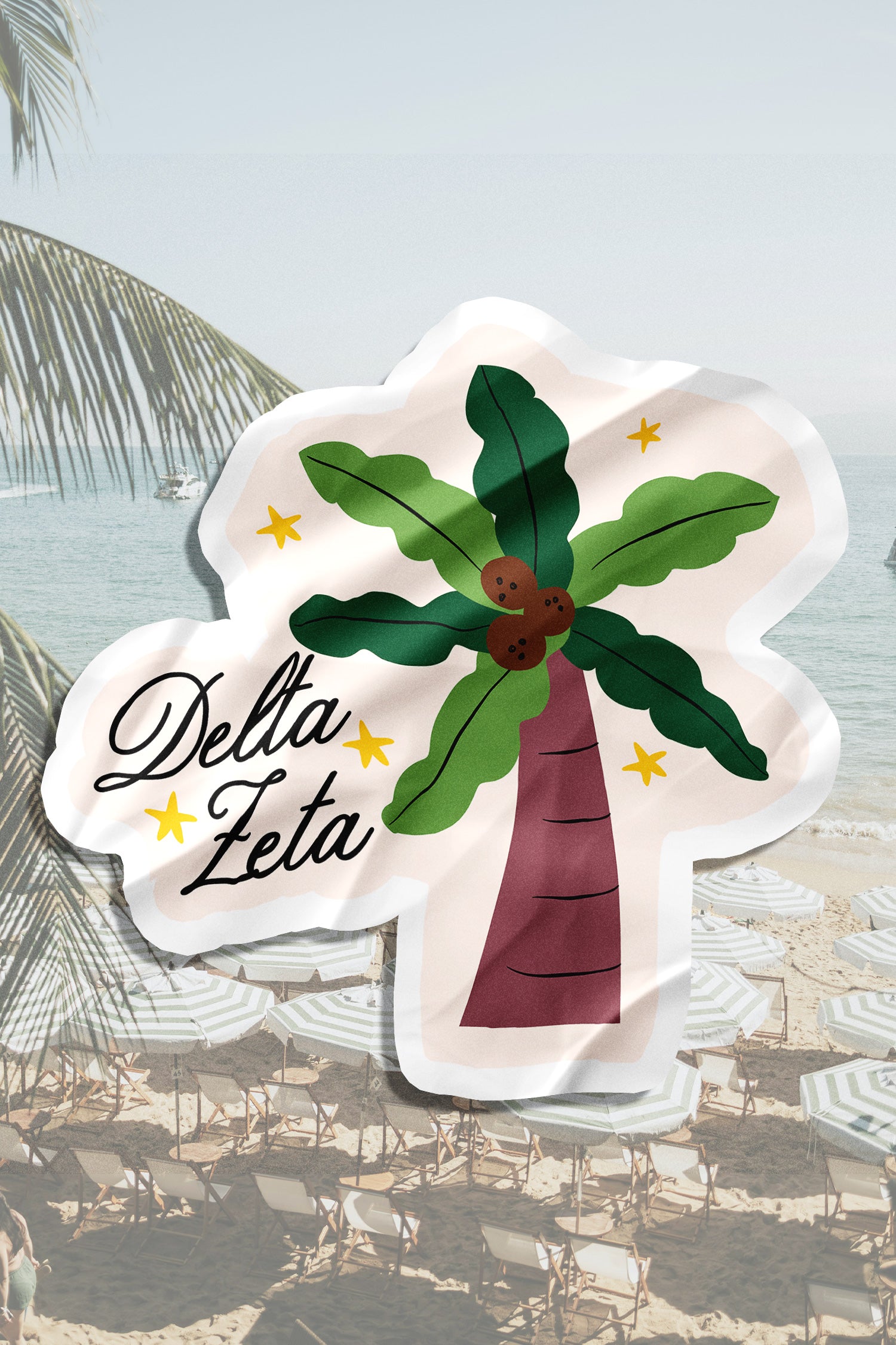 Waterproof Palm Tree Sticker - Delta Zeta