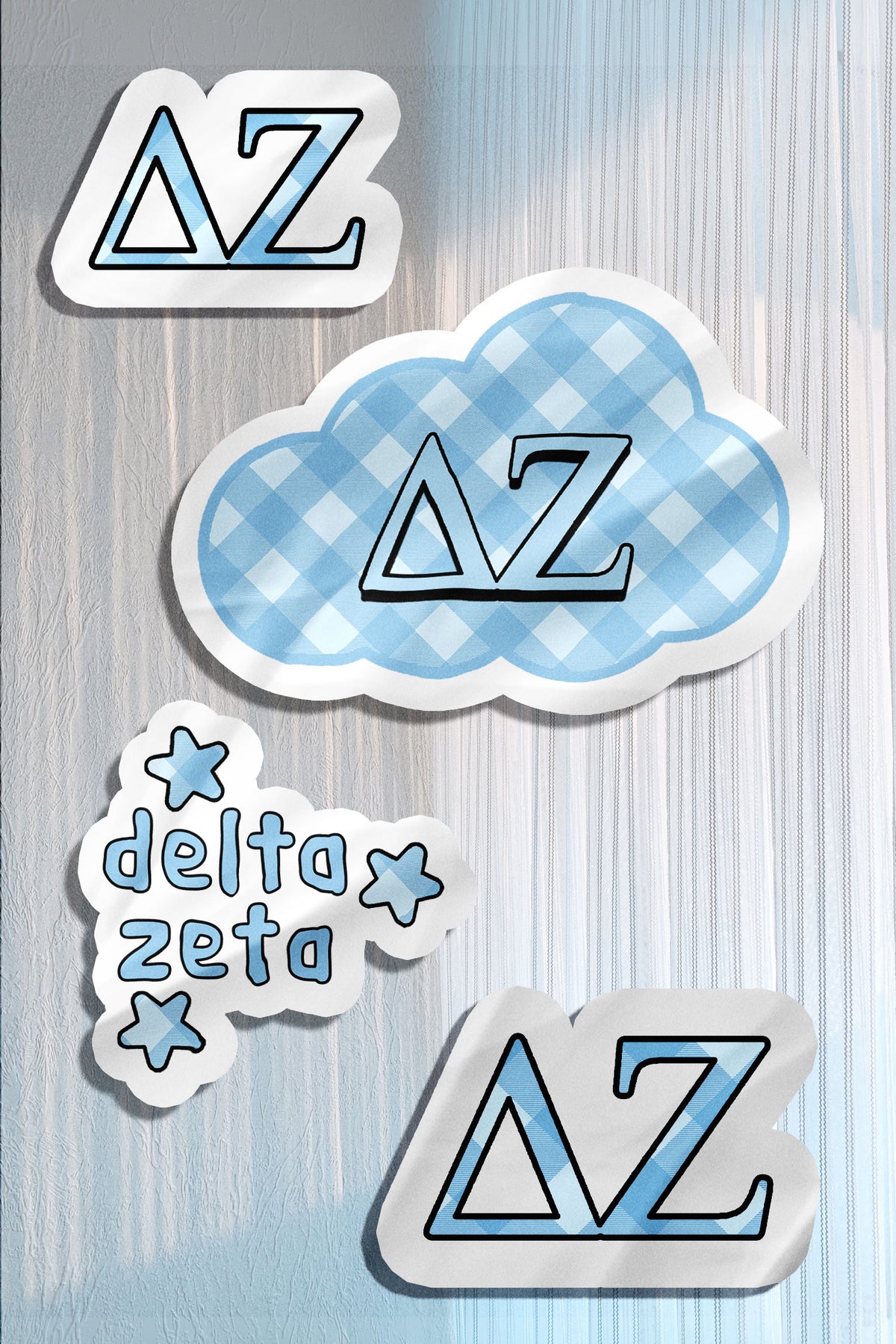Blue Theme Waterproof Sorority Stickers