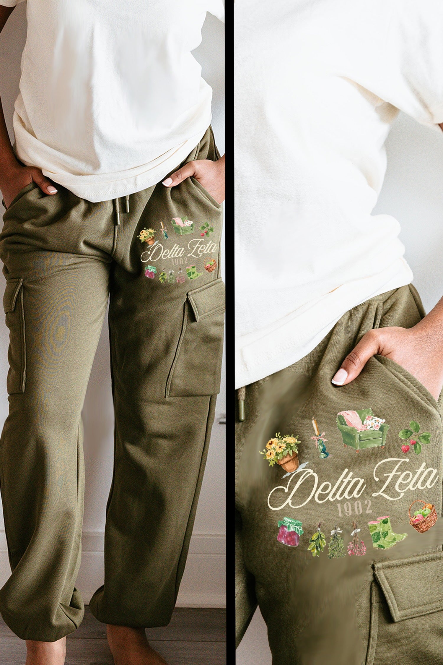 Cozy Cottage Cargo Joggers - Delta Zeta