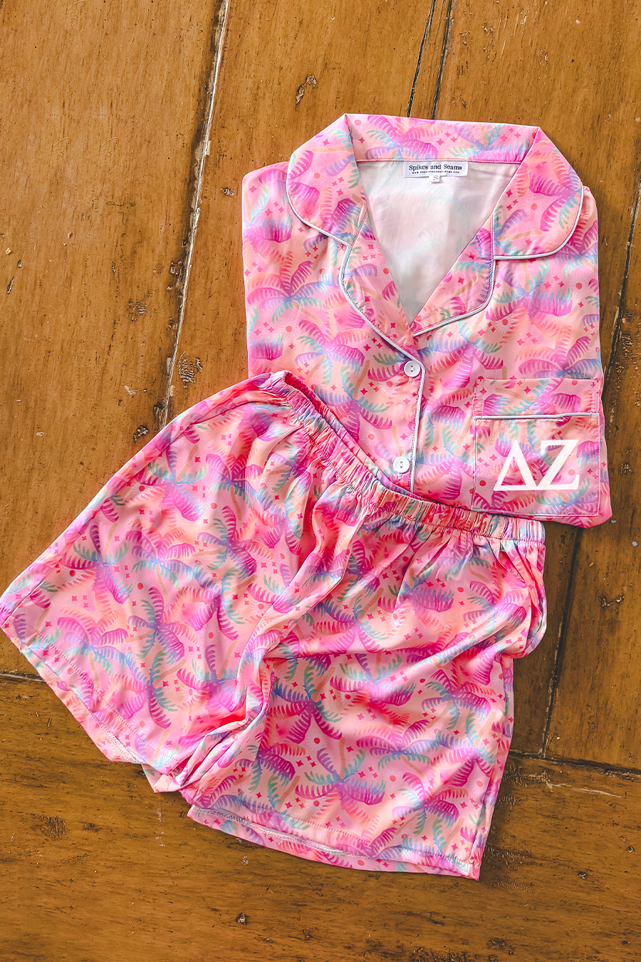 Greek Letter Pastel Palms Pajamas - Delta Zeta