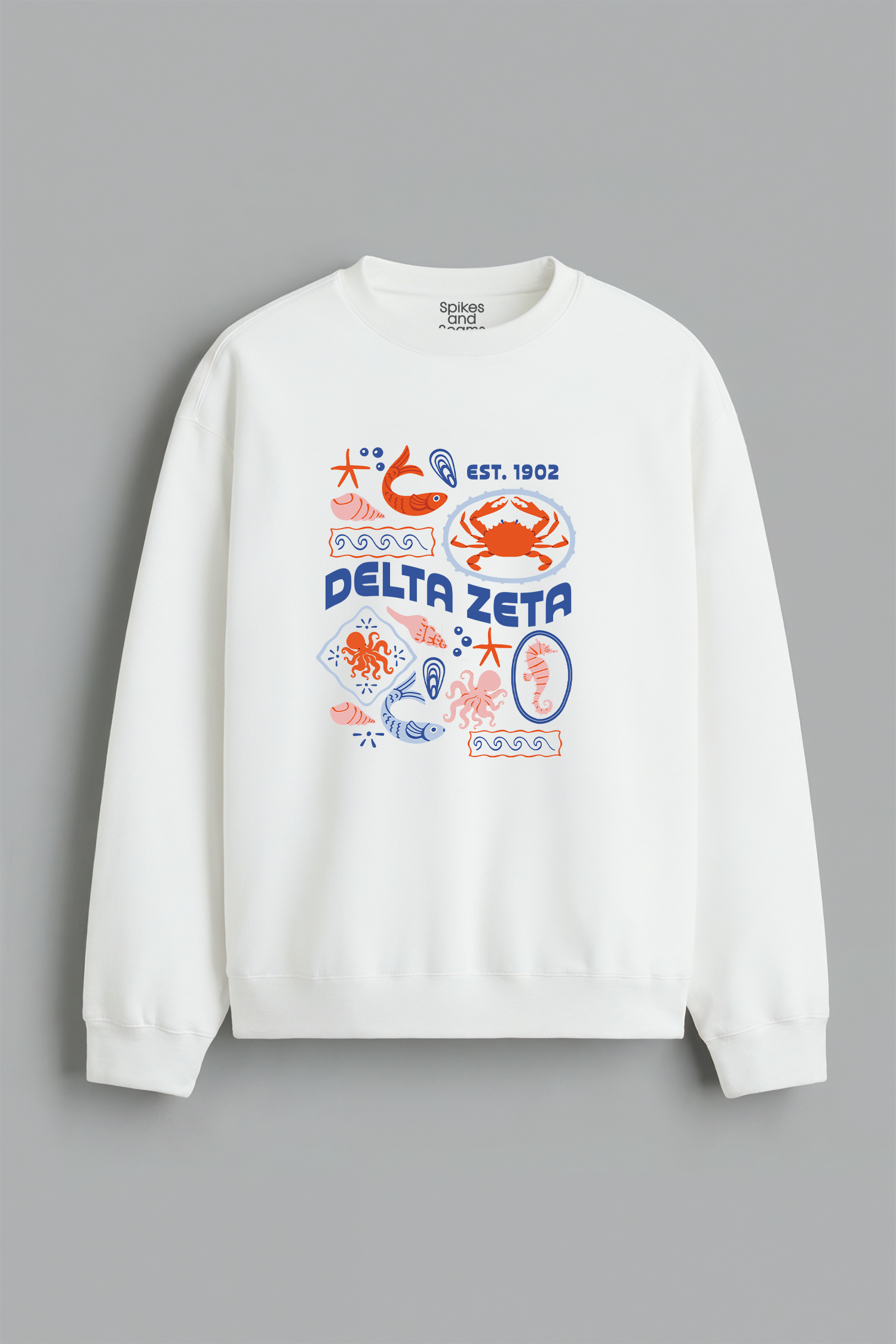 Sorority Ocean Crewneck - Delta Zeta - Spikes and Seams Greek