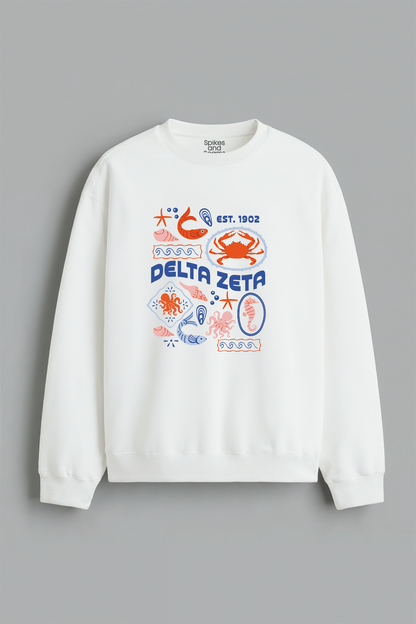 Sorority Ocean Crewneck - Delta Zeta - Spikes and Seams Greek