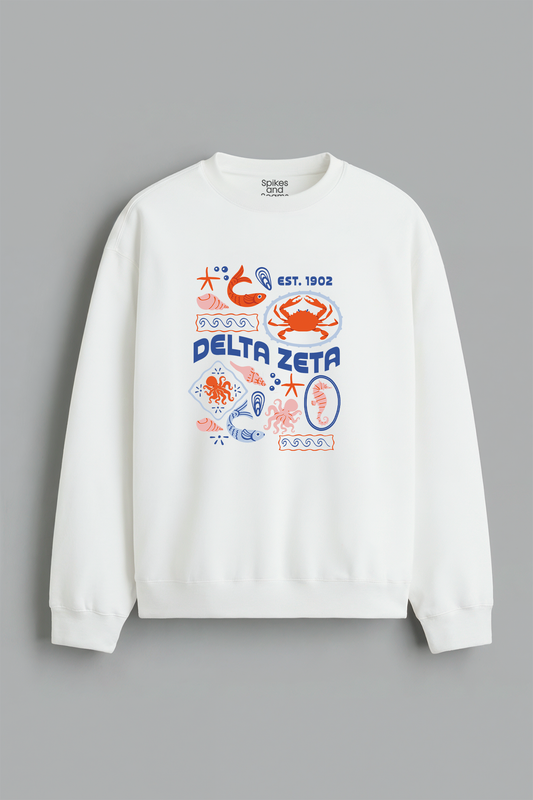 Sorority Ocean Crewneck - Delta Zeta - Spikes and Seams Greek