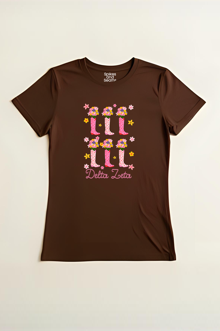 Brown Cowgirl Boots Tee - Delta Zeta