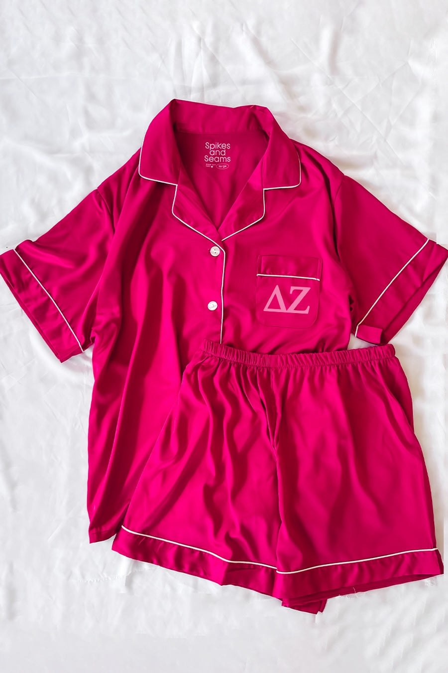 Pink Berry Pajamas with Pink Greek Letters - Delta Zeta