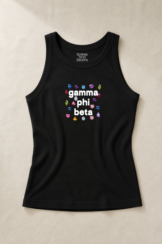 Gems Charcoal Sorority Tank - Gamma Phi Beta