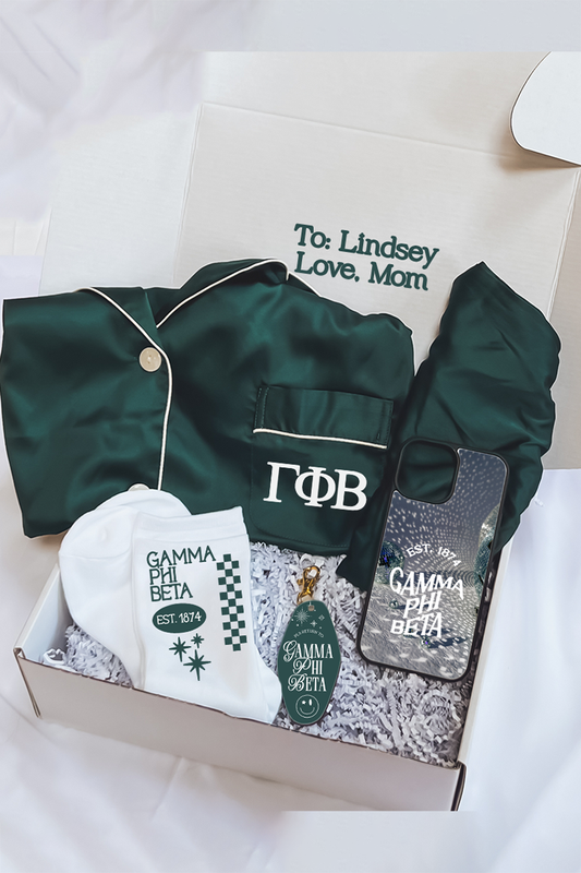 Green Pajamas Gift Box - Gamma Phi Beta