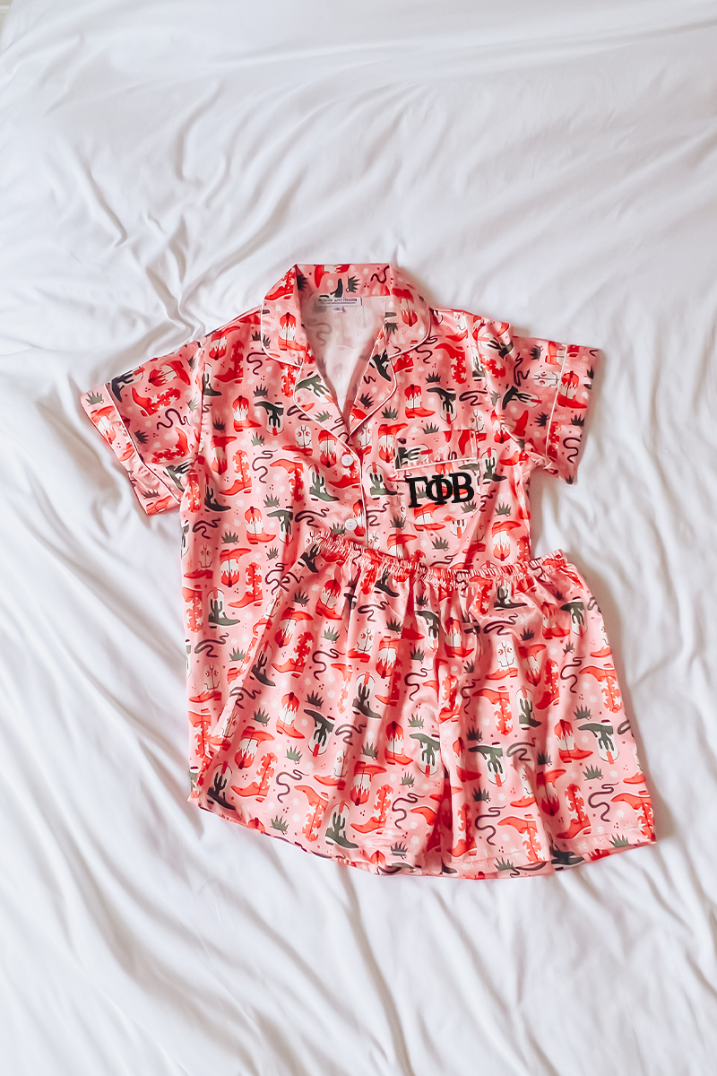 Greek Letter Cowboy pajamas - Gamma Phi Beta