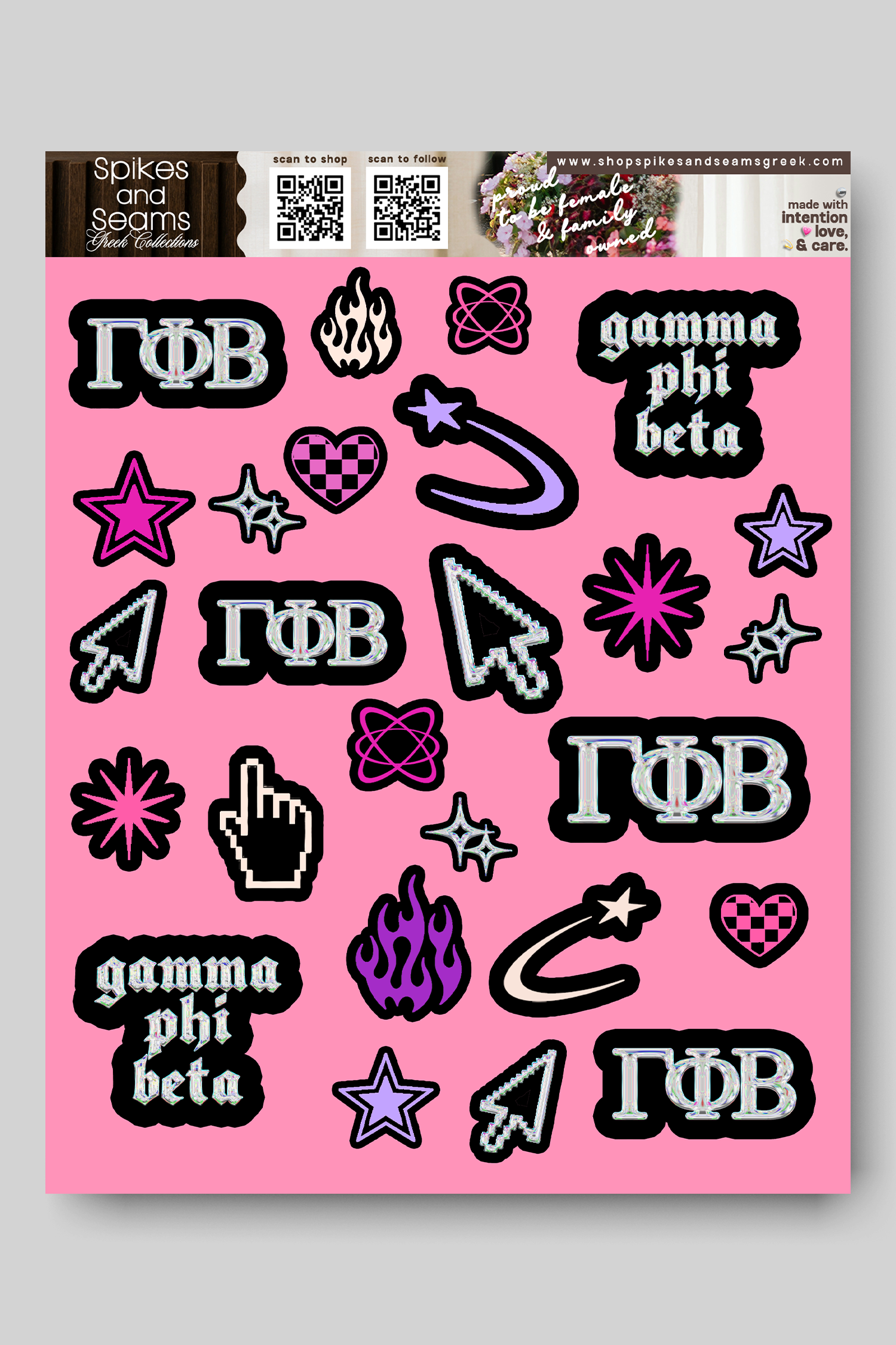 Sorority Sticker Sheet #24 - Gamma Phi Beta
