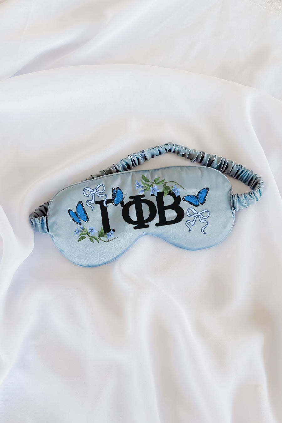 Light Blue Butterflies Sleep Mask - Gamma Phi Beta