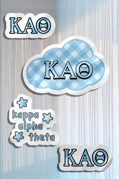 Blue Theme Waterproof Sorority Stickers