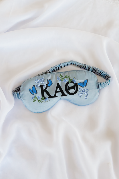 Light Blue Butterflies Sorority Sleep Mask