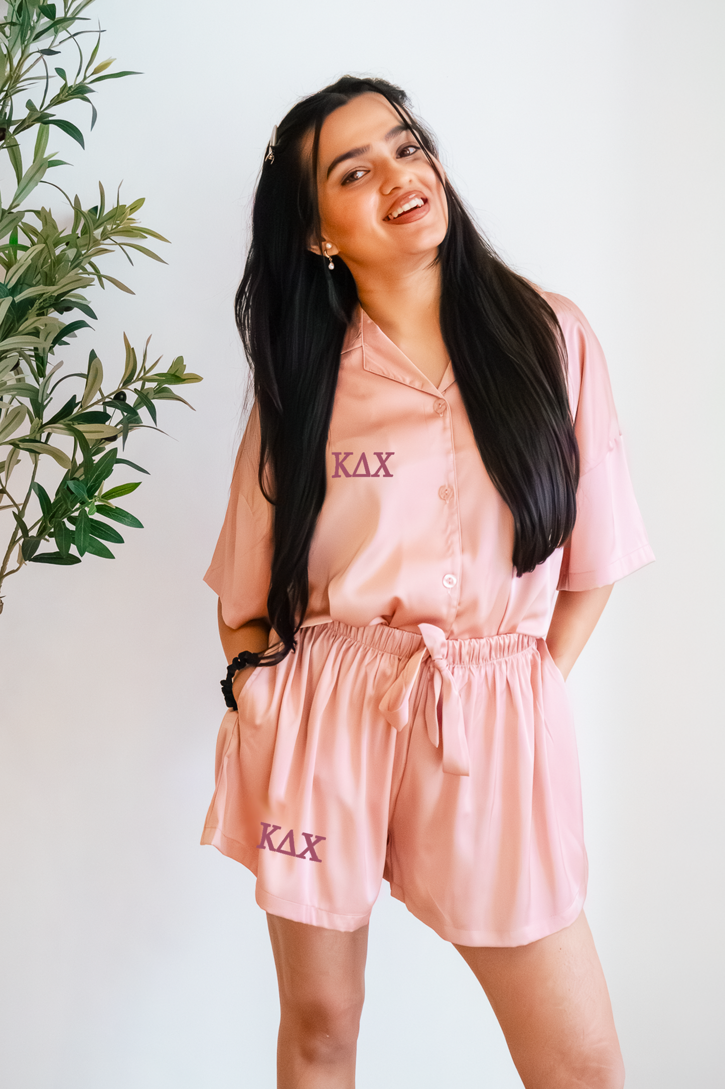 Pink Flowy Sorority Pajamas - Kappa Delta Chi - Spikes and Seams Greek