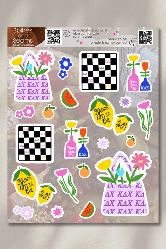 Fruity & Floral Sticker Sheet #20 - Kappa Delta Chi