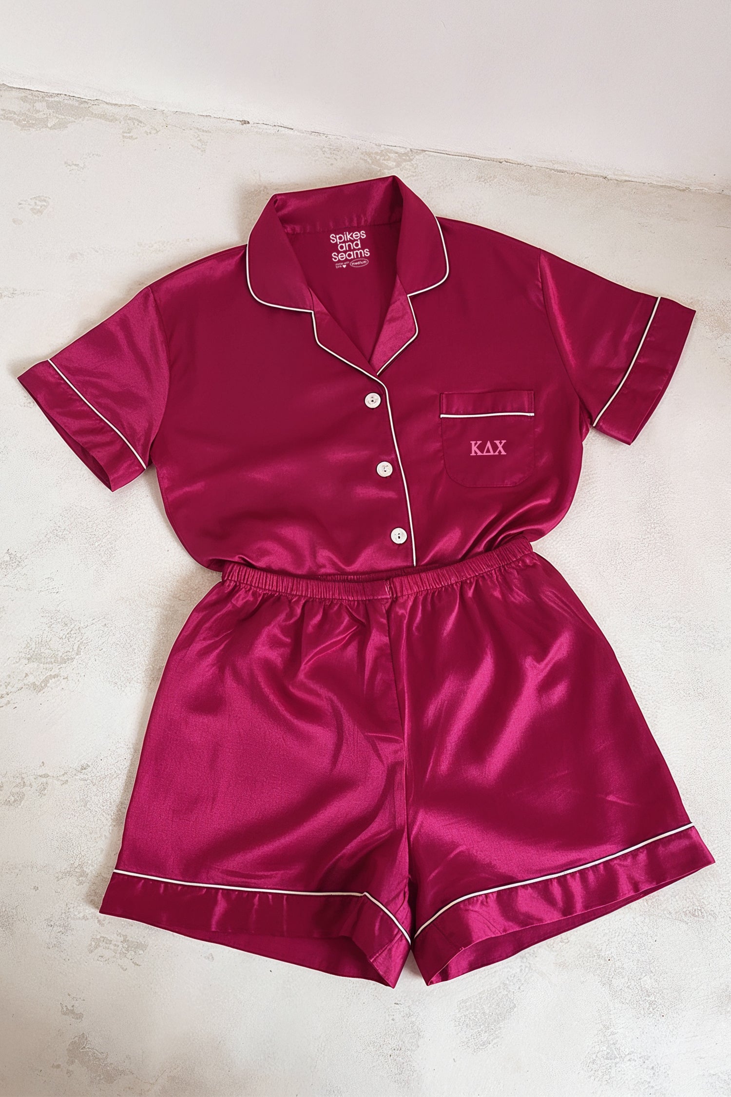Pink Berry Pajamas with Small Pink Greek Letters - Kappa Delta Chi