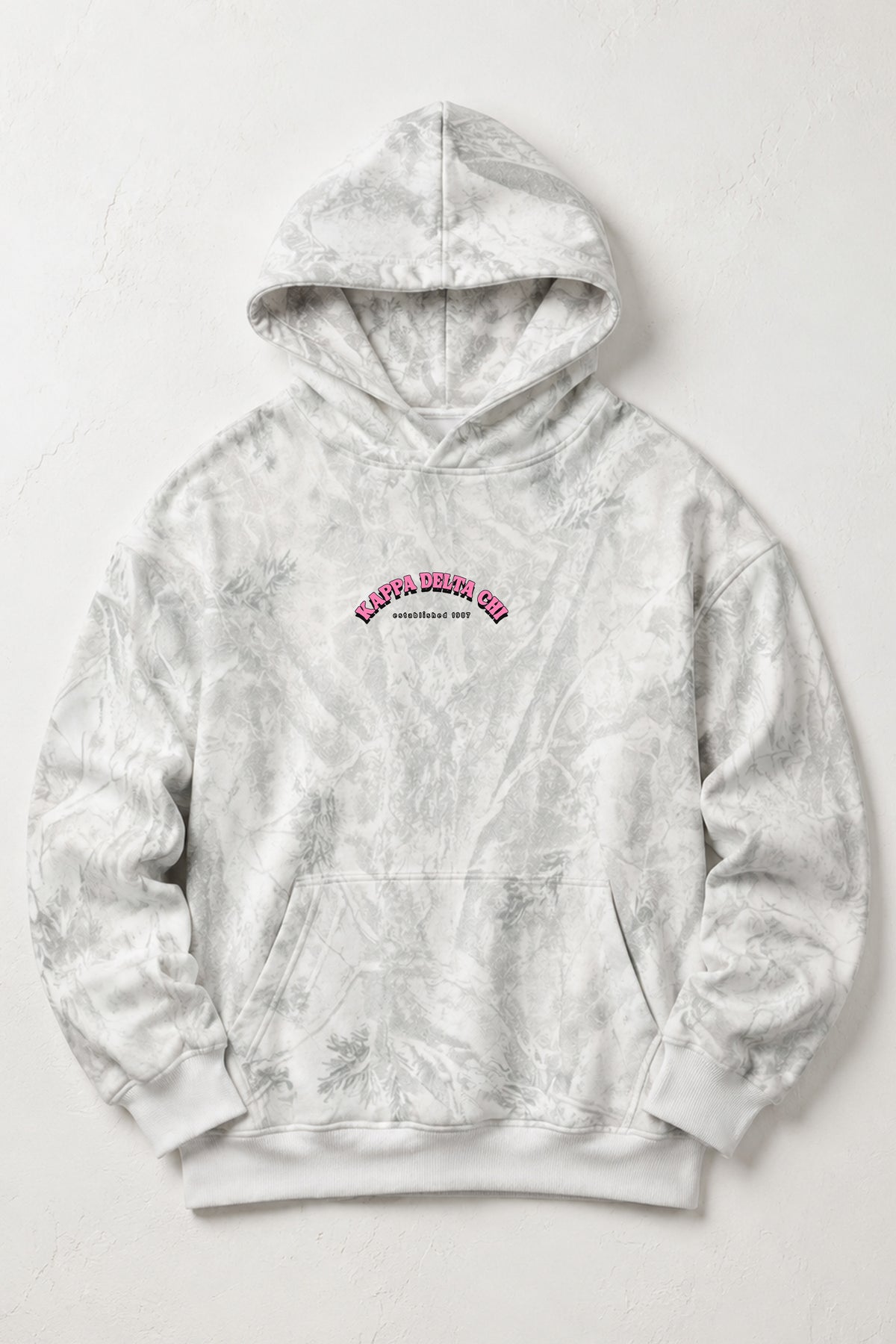 Birch Hoodie Pink Text - Kappa Delta Chi