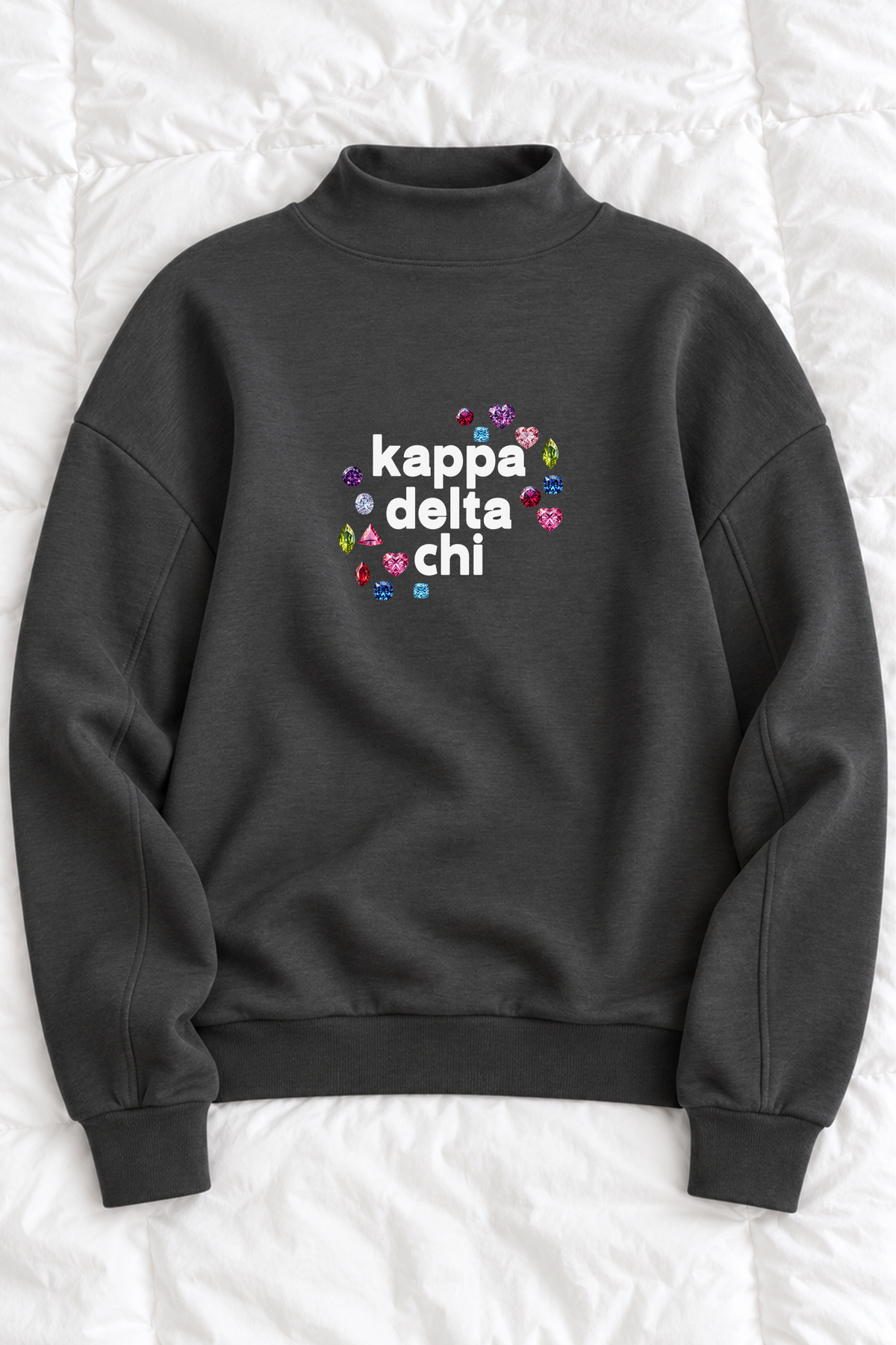Gems Charcoal Sorority Mockneck - Kappa Delta Chi