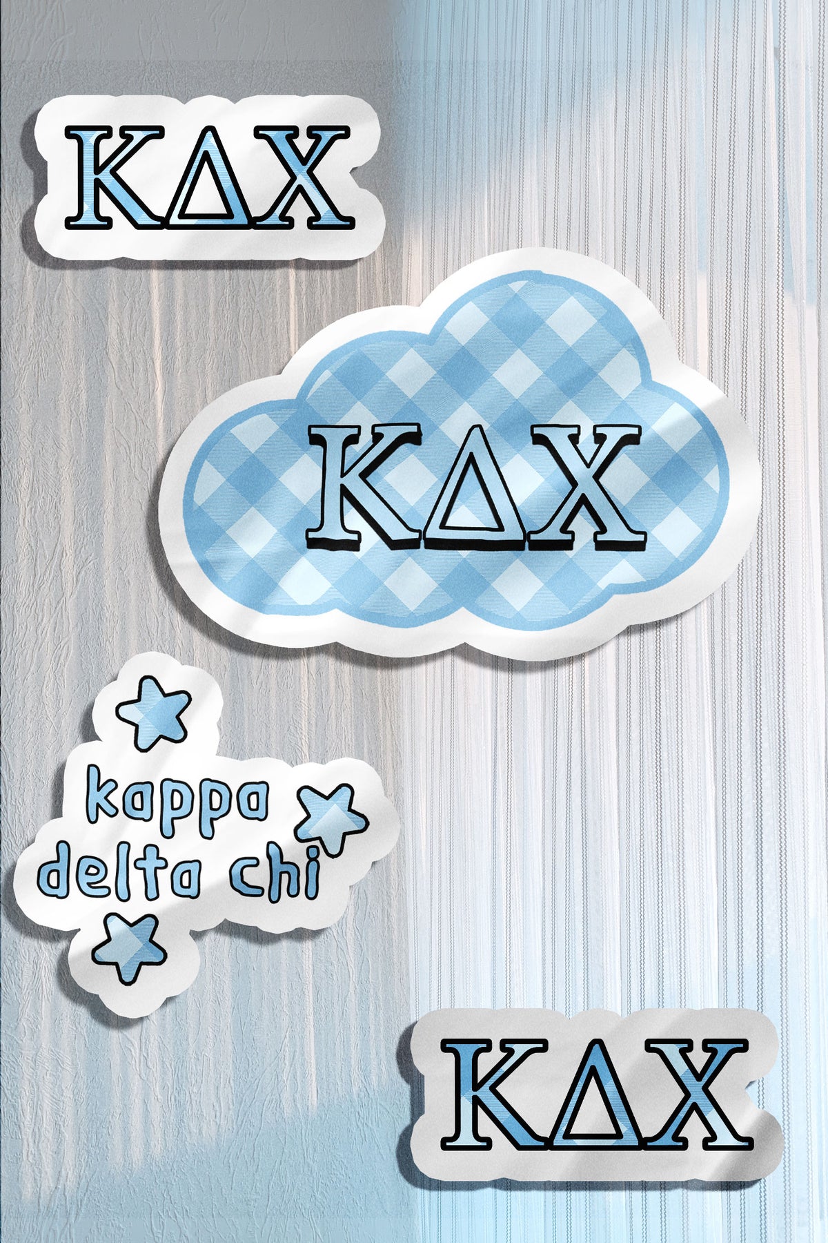 Blue Theme Waterproof Sorority Stickers