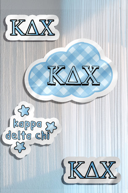 Blue Theme Waterproof Sorority Stickers
