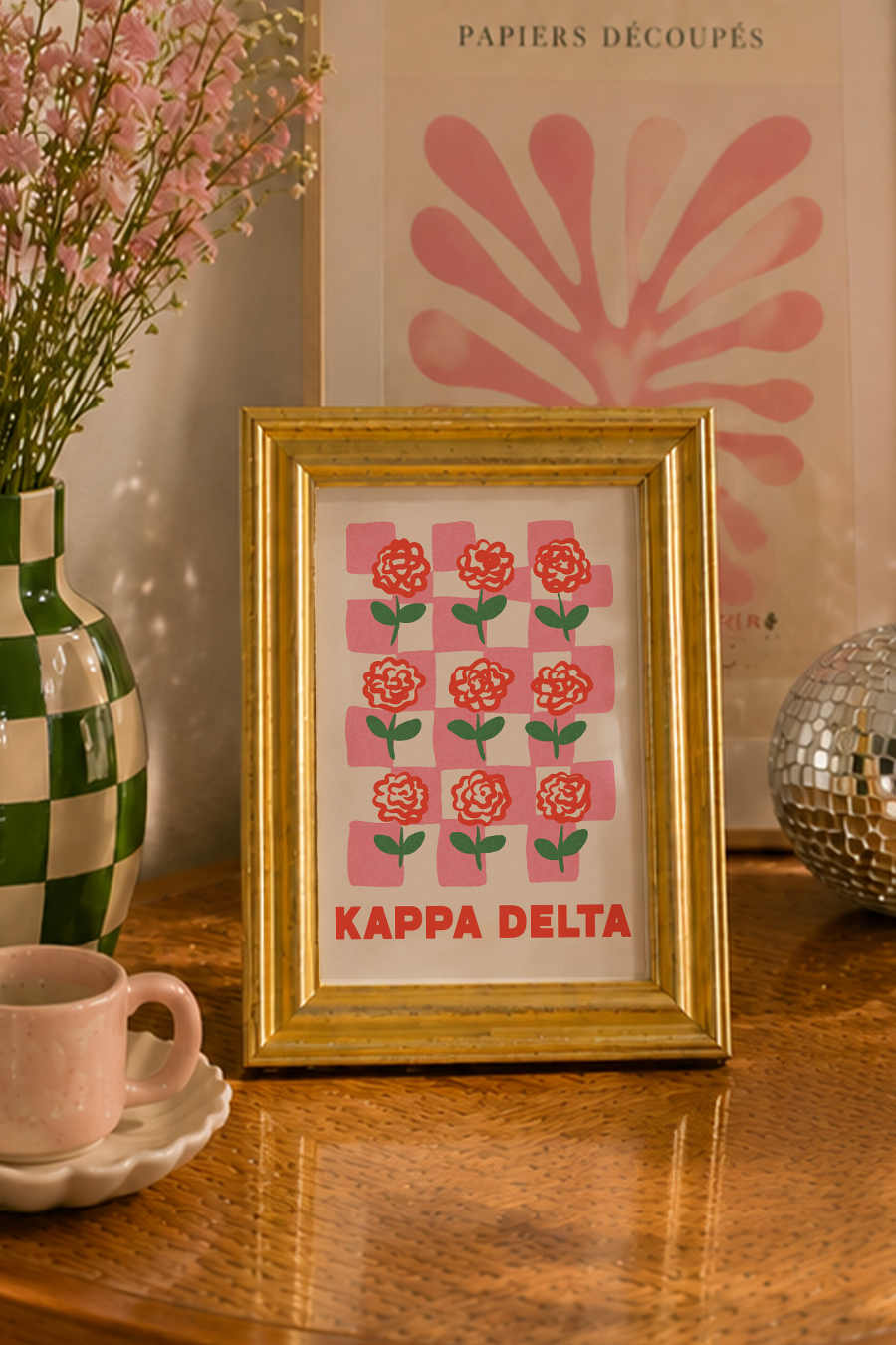 Gold Framed Sorority Art #1 (Frame Included!) - Spikes and Seams Greek