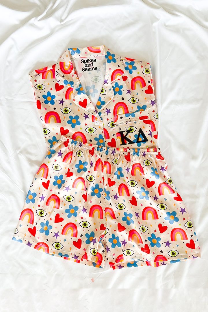 Greek Letter Beige Icons pajamas - Kappa Delta